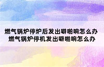 燃气锅炉停炉后发出噼啪响怎么办 燃气锅炉停机发出噼啪响怎么办